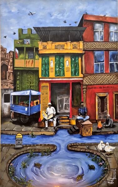 Amdavad Diaries | Street Life Acrylic Painting