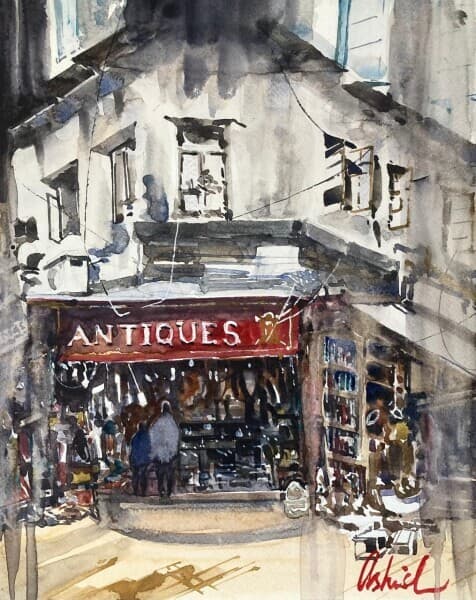 Chor Bazaar | Vintage Watercolor Painting