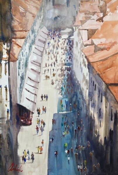 Dubrovnik | Street Watercolor Painting