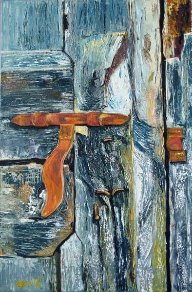 The Rusted Bolt | Abstract Industrial Painting