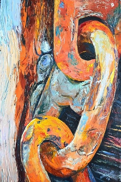 The Broken Chain | Abstract Textured Painting