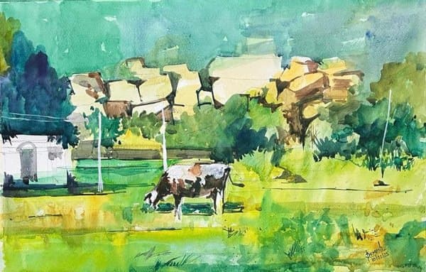 Landscape in Hampi | Handmade Rural Painting