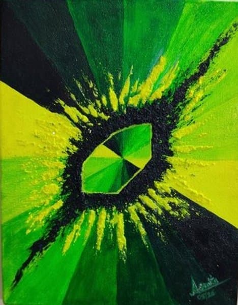 Emerald Burst | Geometric Abstract Painting