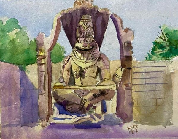 Ugra Narshing Hampi |  Indian Spiritual Heritage Wall Art