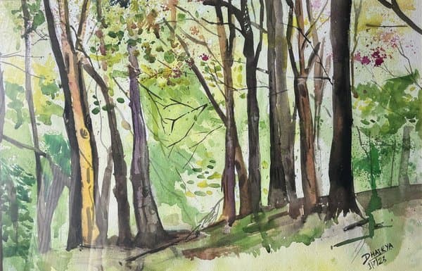 Jungle Scene | Watercolor Forest Landscape Wall Art