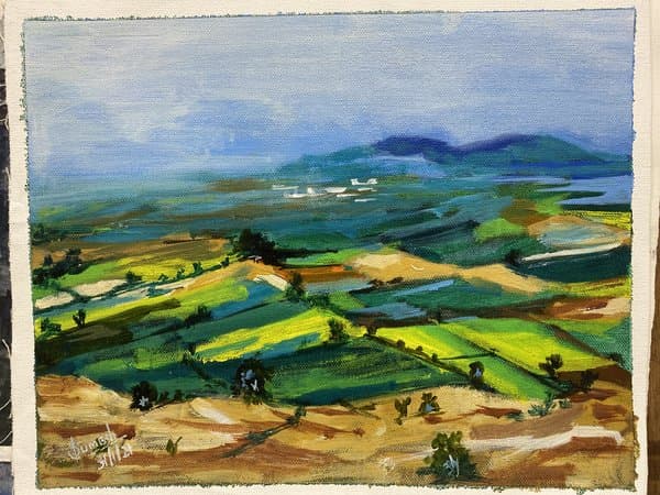 Paddy Fields | Indian Landscape Oil Painting