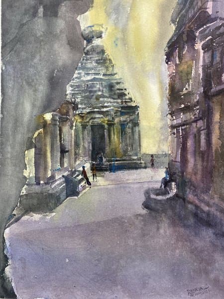 Hampi Virupaksha | Heritage Watercolor Painting