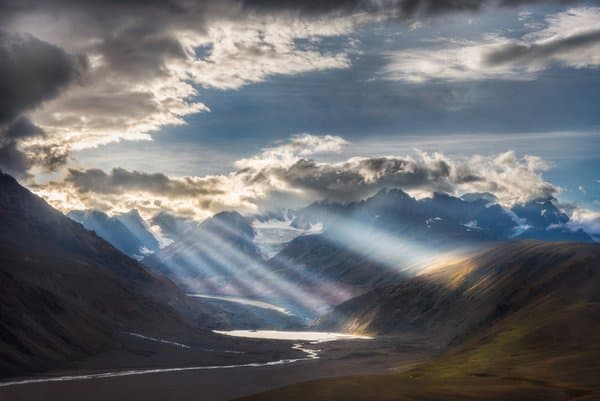 Sunbeams Over The Mountain Valley | Nature Home Decor