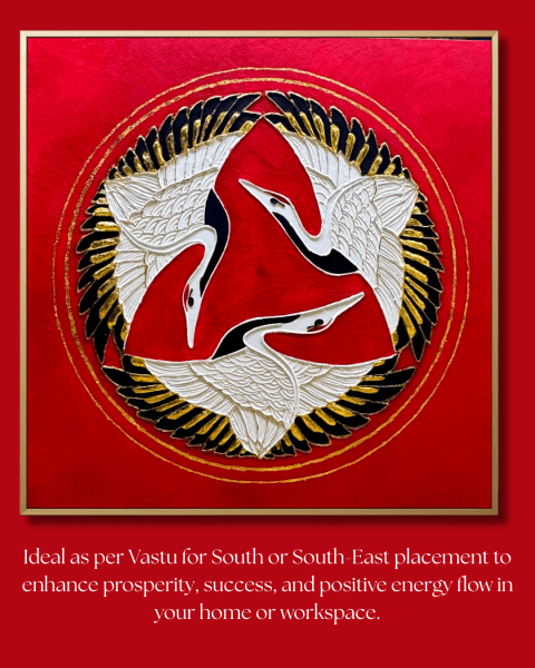 Dancing Cranes | Luxury Canvas Wall Art