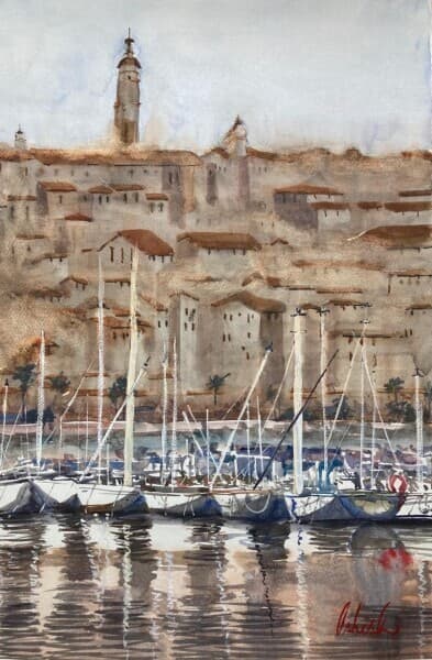 Harbour-ing Hues | Coastal Watercolor Art