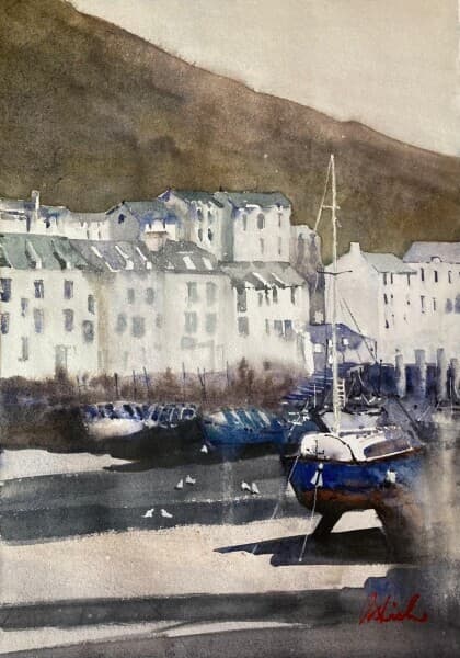 Cornwall | Harbor Landscape Painting