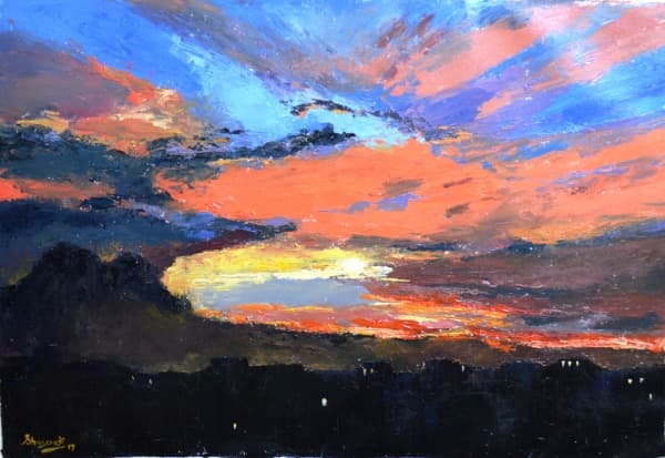 The Sky Before Monsoon | Sunset Landscape Art