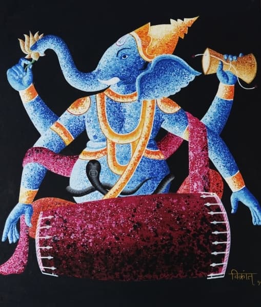 Ganesha With Mridangam