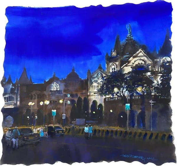 Nighty Mumbai | Heritage Cityscape Painting