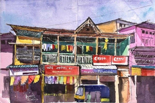 Old House in Nashik | Heritage Cityscape Painting