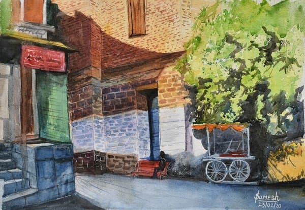 Lane Near Artist Katta Pune | Handmade Heritage Painting