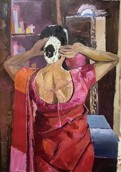 Elegance Unveiled | Woman Portrait Wall Painting