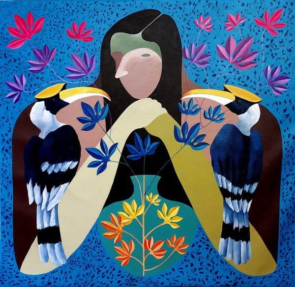 Summer Conversations | Handmade Figurative Bird Art