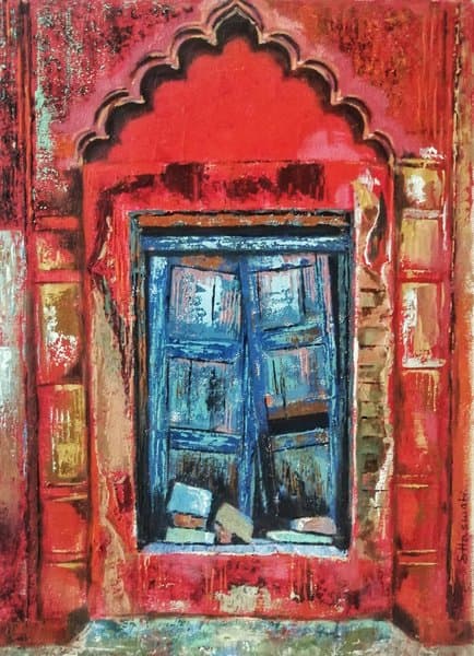 The Blue Door | Original Architectural Painting