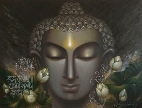 Nirvana Grey | Buddha Meditation Painting