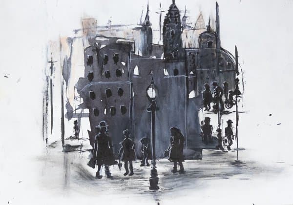 Shadows of the City | Original Ink Painting