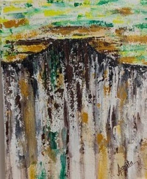 Silent Cliffs | Abstract Landscape Painting