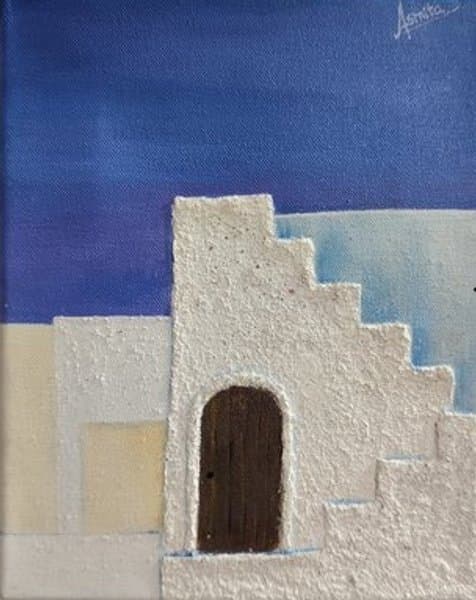 Santorini Serenity | Modern Minimalist Landscape