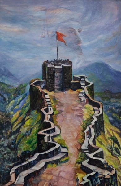 Pratapgad | Heritage Fort Acrylic Painting