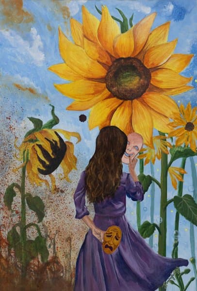 Choosing Happiness | Inspirational Sunflower Acrylic Art