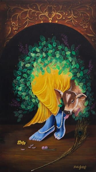 Pratiksha | Krishna Radha Painting on Canvas