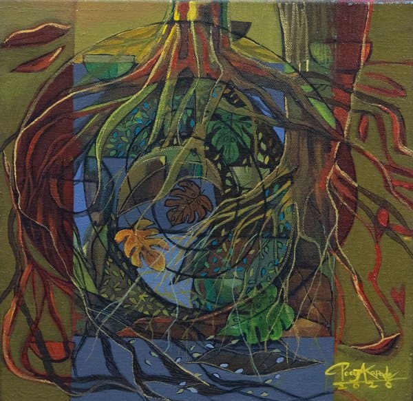 Antar Mool - The Inner Roots | Abstract Tropical Tree Painting