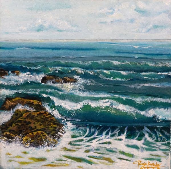 Landscape - See Waves | Realistic Blue Seascape Wall Art