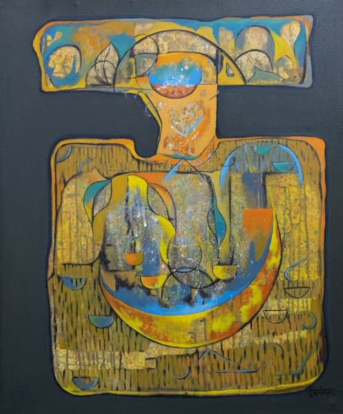 Where The Sun Rests In The Moon- Balance Of Power & Peace | Abstract Wall Art Painting