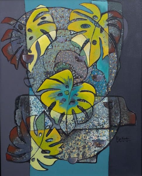 Monstera- Echo Of Tropical Breath | Abstract Botanical Wall Art
