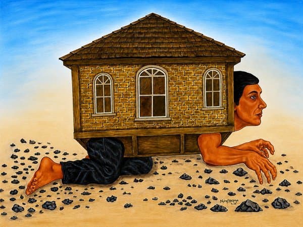 The Weight Of Home | Surrealist Painting