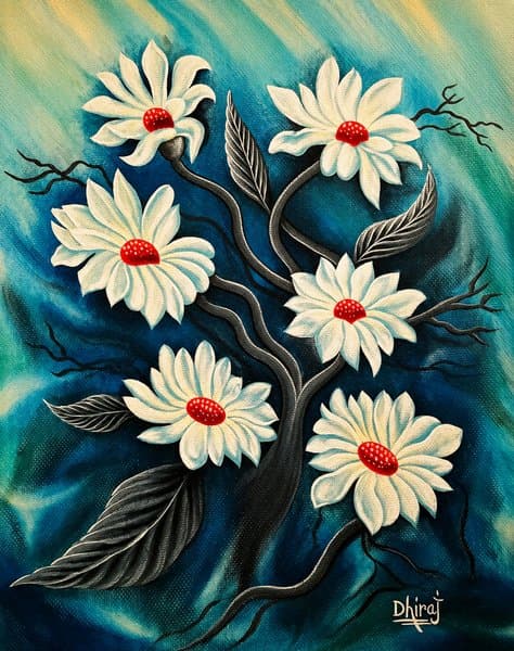 Whispers Of The Midnight Bloom | Floral Artwork
