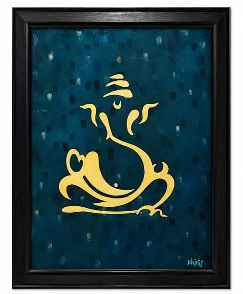Golden Ganesha | Spiritual Wall Art