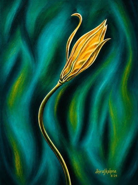 Golden Bloom | Contemporary Floral Art