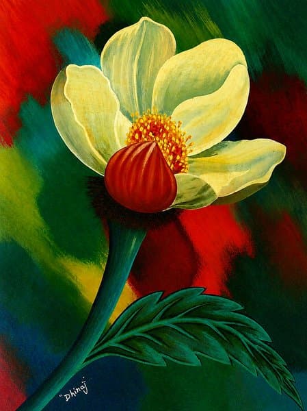 Blooming Grace | Contemporary Floral Botanical Wall Art