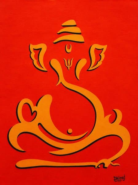 Divine Ganesha | Contemporary Hindu Spiritual Wall Art