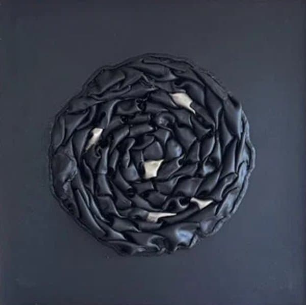 Midnight Bloom | Mars Black Textured Modern Artwork
