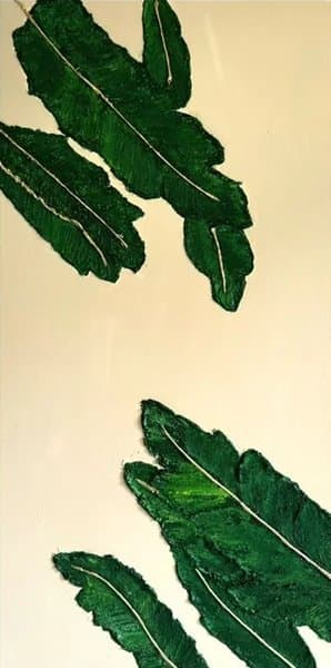 Golden Verdant Serenity | Leaf Abstract Wall Art